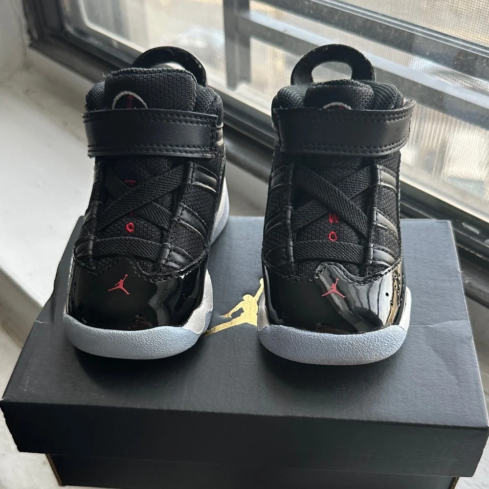 Jordan 6 Rings TD in Black, Red, and White - Picture 4 of 14